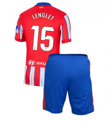 Atletico Madrid Clement Lenglet #15 Primera Equipación Niños 2024-25 Manga Corta (+ Pantalones cortos)